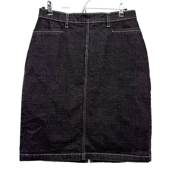 FRENCH DRESSING JEANSWEAR PARIS Charcoal Black Denim Knee-Lenght Pencil Skirt 8P - Picture 5 of 5